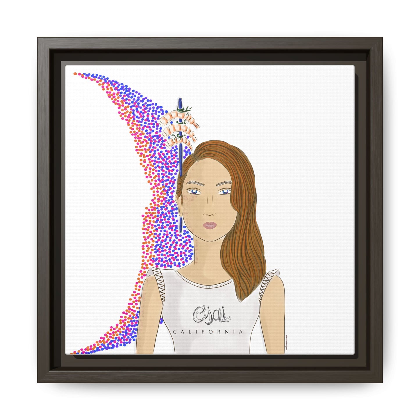 No.10 Girl with the Shrimps Framed Canvas Art Print