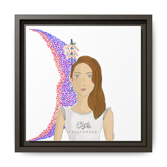 No.10 Girl with the Shrimps Framed Canvas Art Print