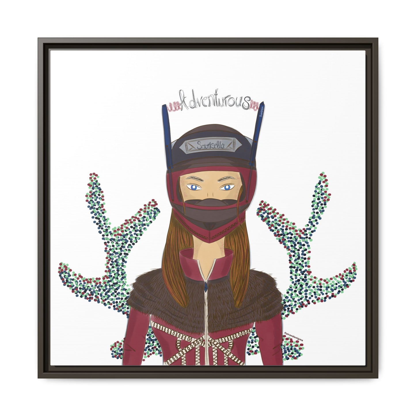 No.21 Girl with the Adventurous Helmet Framed Canvas Art Print