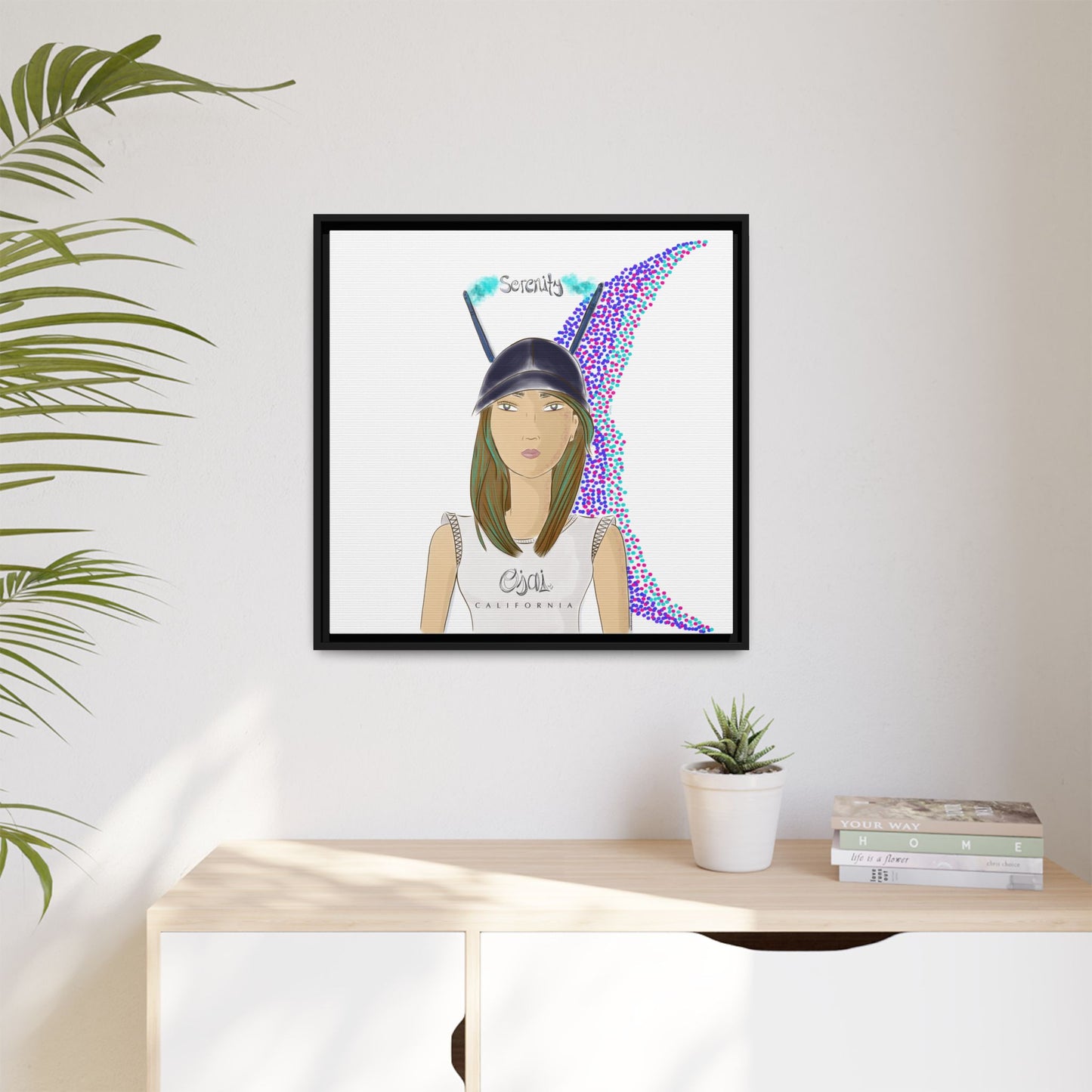 No.2 Girl with the Serenity Cap Framed Canvas Art Print
