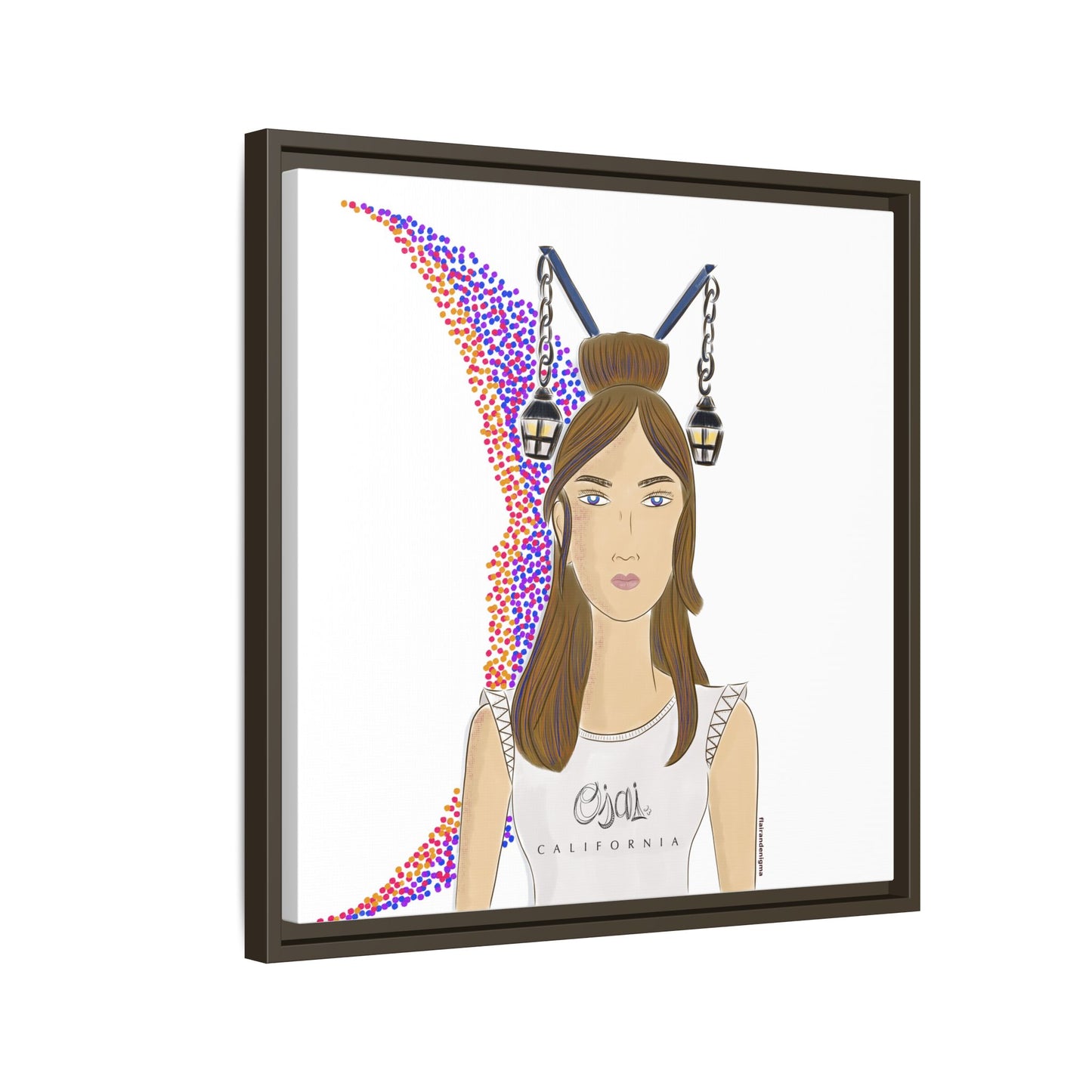 No.1 Girl with the Lanterns Framed Canvas Art Print