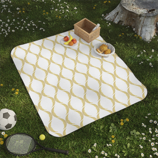 Yellow Crescent Moon Picnic Blanket