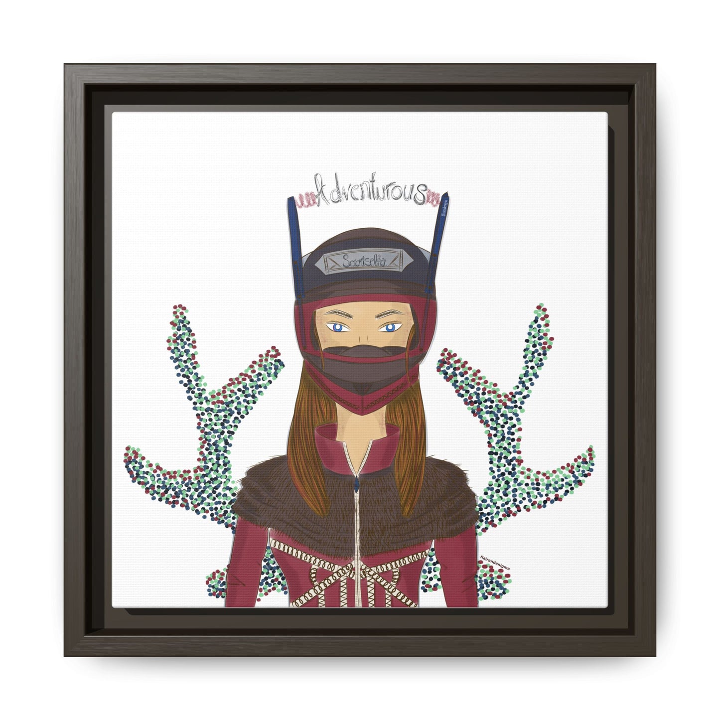 No.21 Girl with the Adventurous Helmet Framed Canvas Art Print