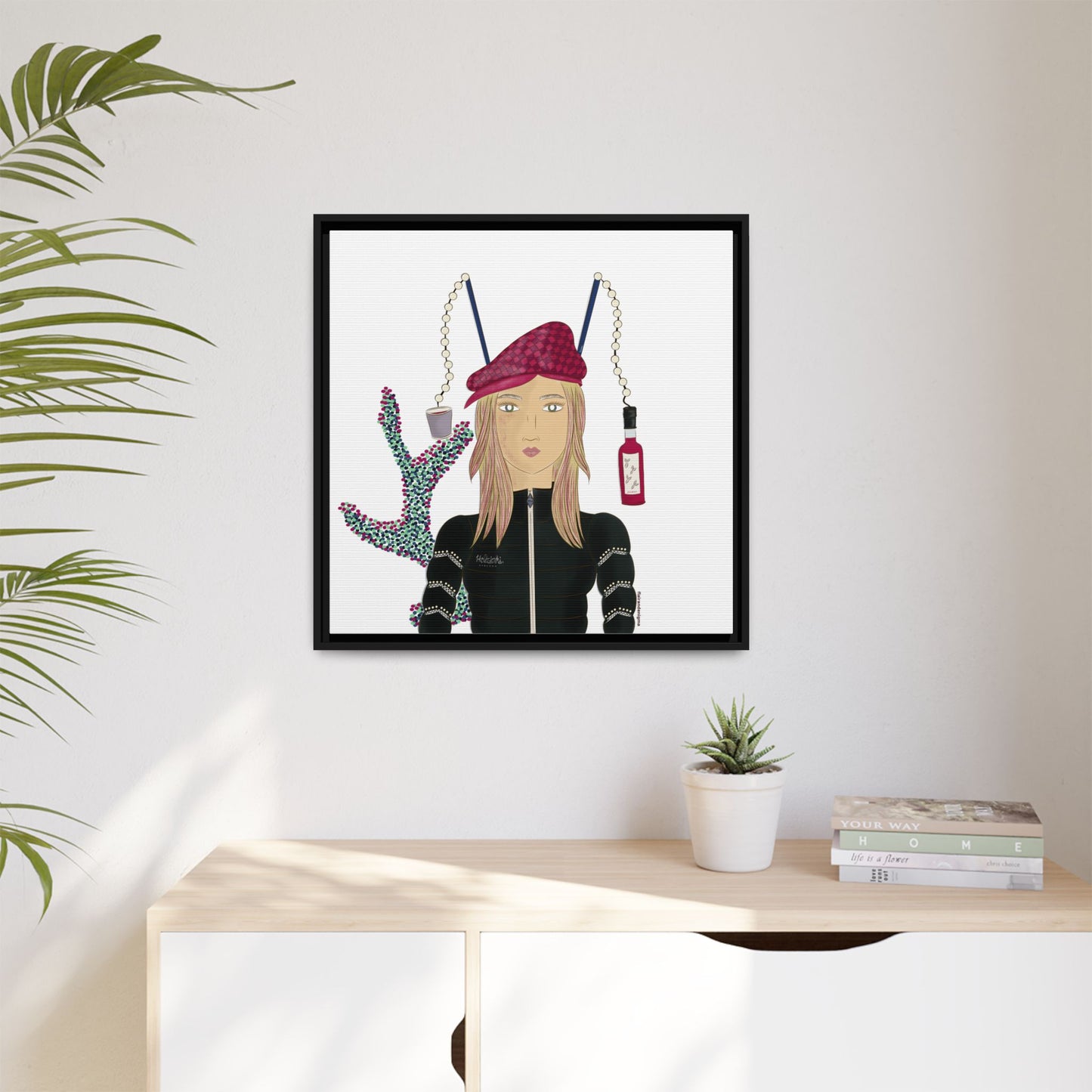 No.34 Girl with the Strawberry Mulled Wine Framed Canvas Art Print