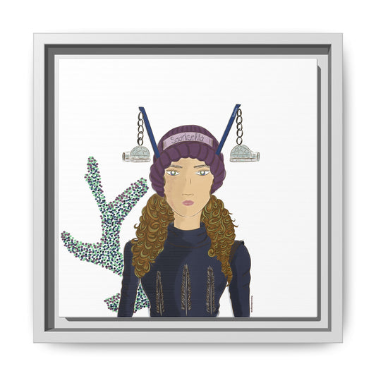 No.19 Girl with the Glass Igloos Framed Canvas Art Print