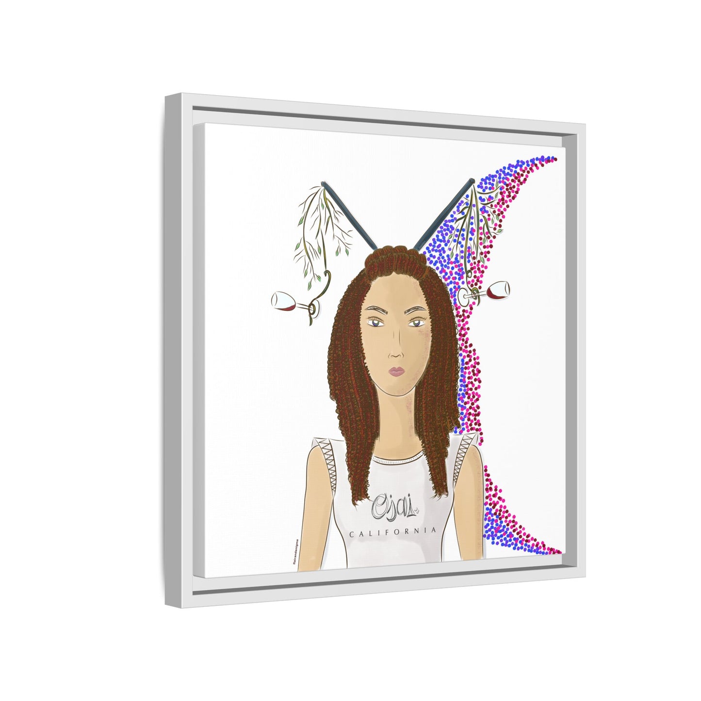 No.5 Girl with the Red Wine Glasses Framed Canvas Art Print