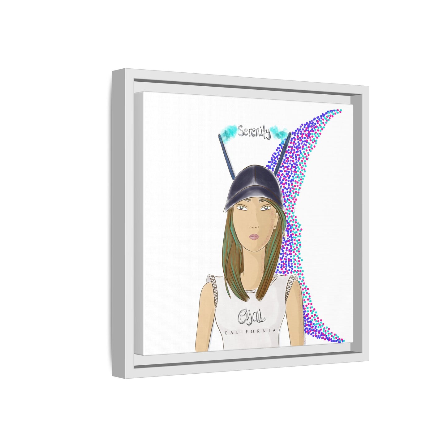 No.2 Girl with the Serenity Cap Framed Canvas Art Print