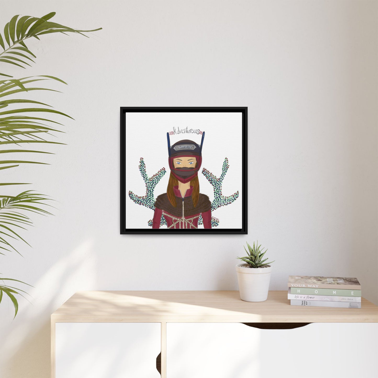 No.21 Girl with the Adventurous Helmet Framed Canvas Art Print