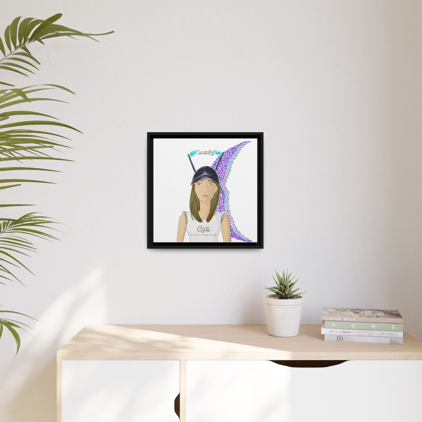 No.2 Girl with the Serenity Cap Framed Canvas Art Print