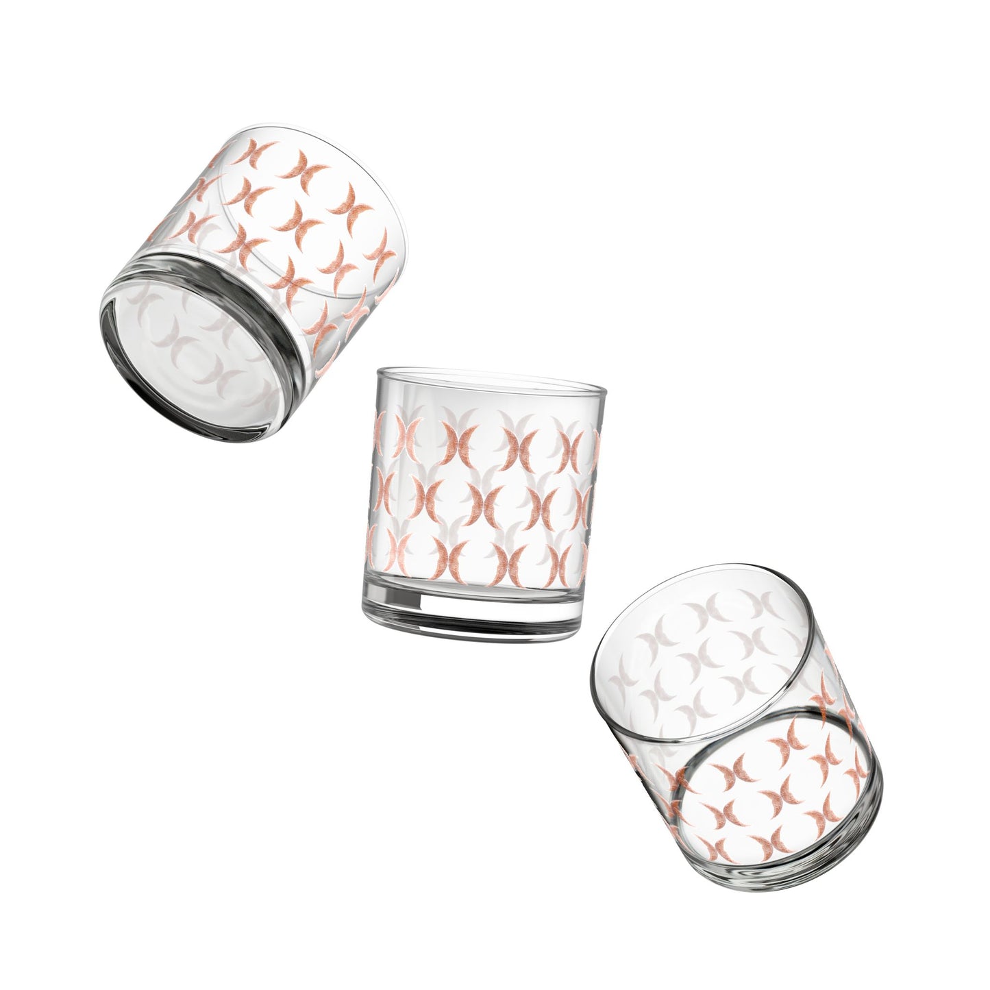 Orange Crescent Moon Drinking Glass