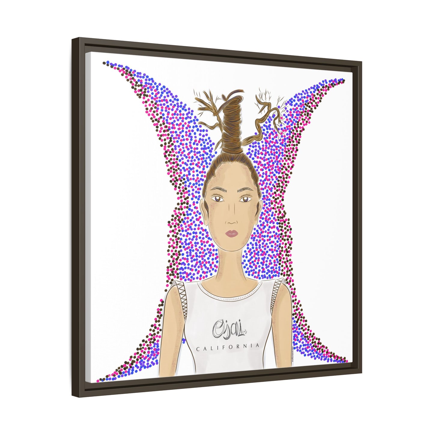 No.9 Girl with the Oak Tree Branches Framed Canvas Art Print