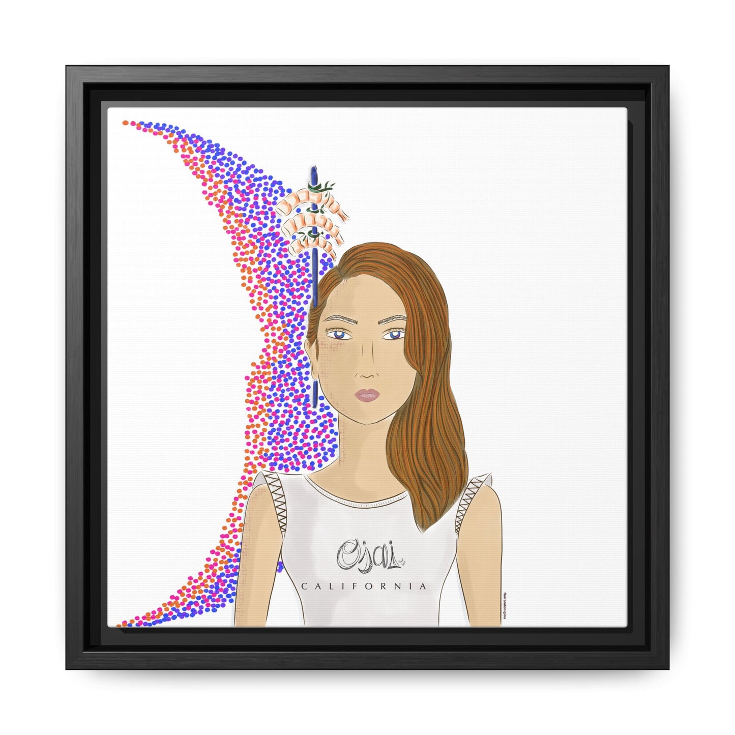 No.10 Girl with the Shrimps Framed Canvas Art Print