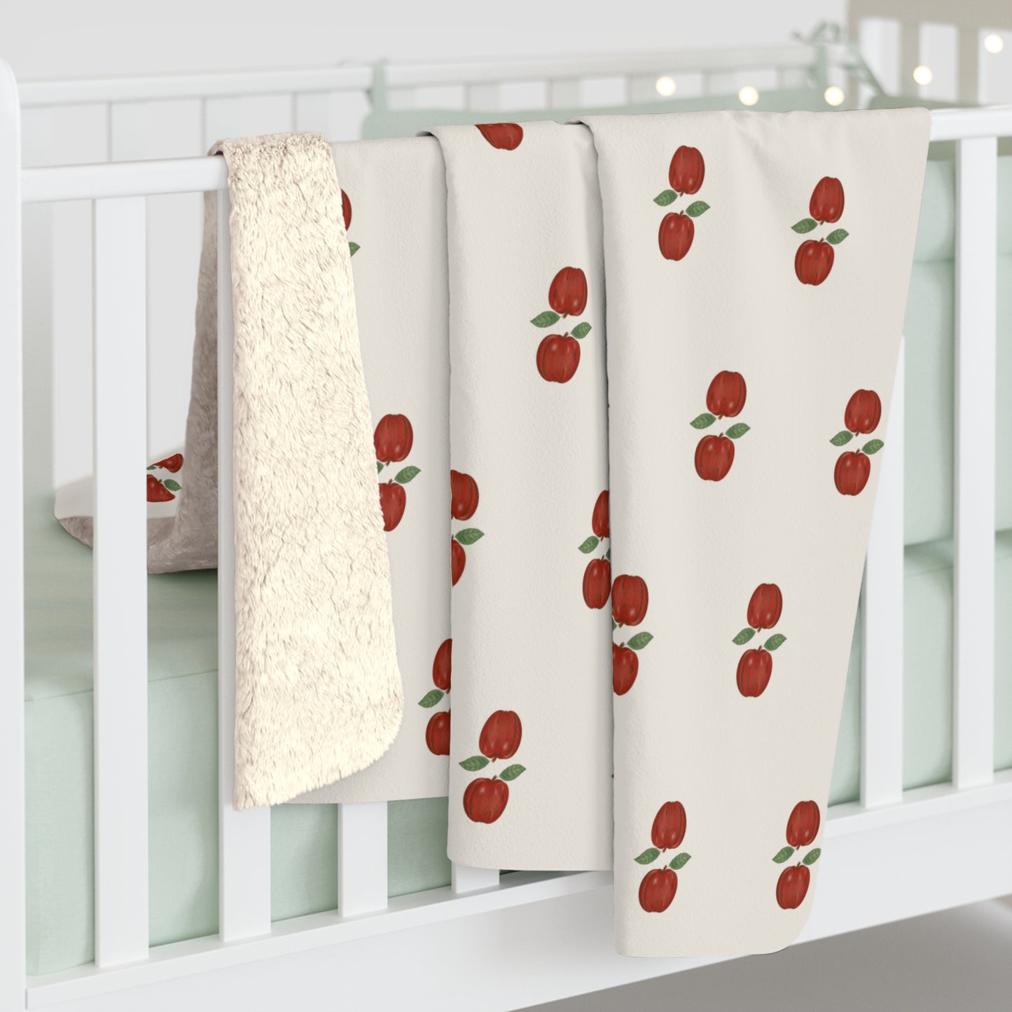 Autumn Apples Sherpa Blanket