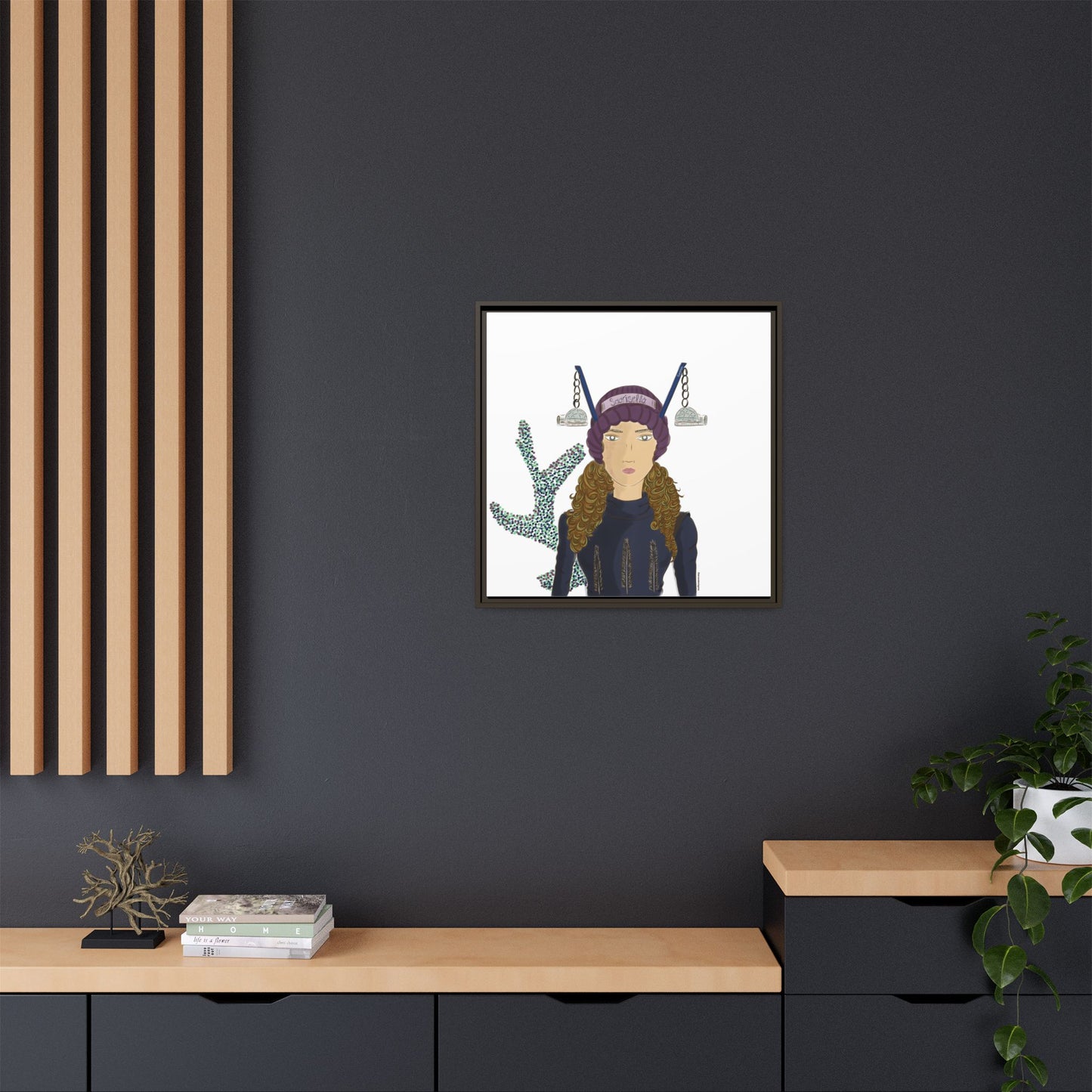 No.19 Girl with the Glass Igloos Framed Canvas Art Print