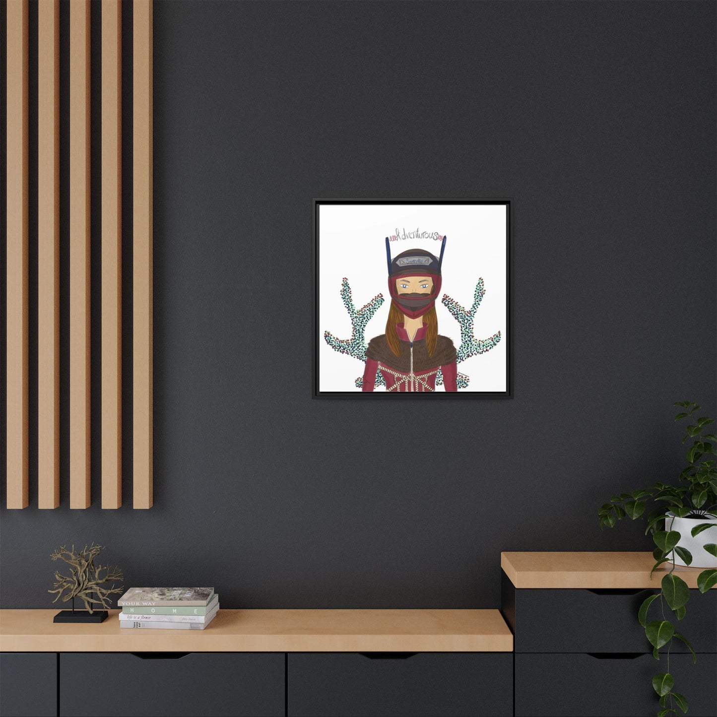No.21 Girl with the Adventurous Helmet Framed Canvas Art Print