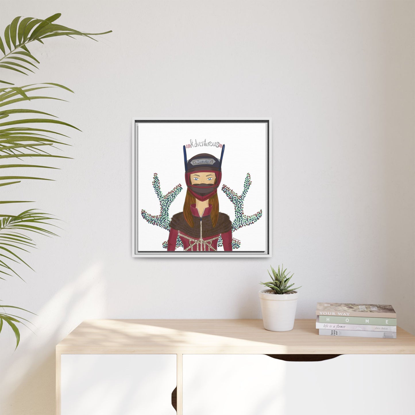 No.21 Girl with the Adventurous Helmet Framed Canvas Art Print