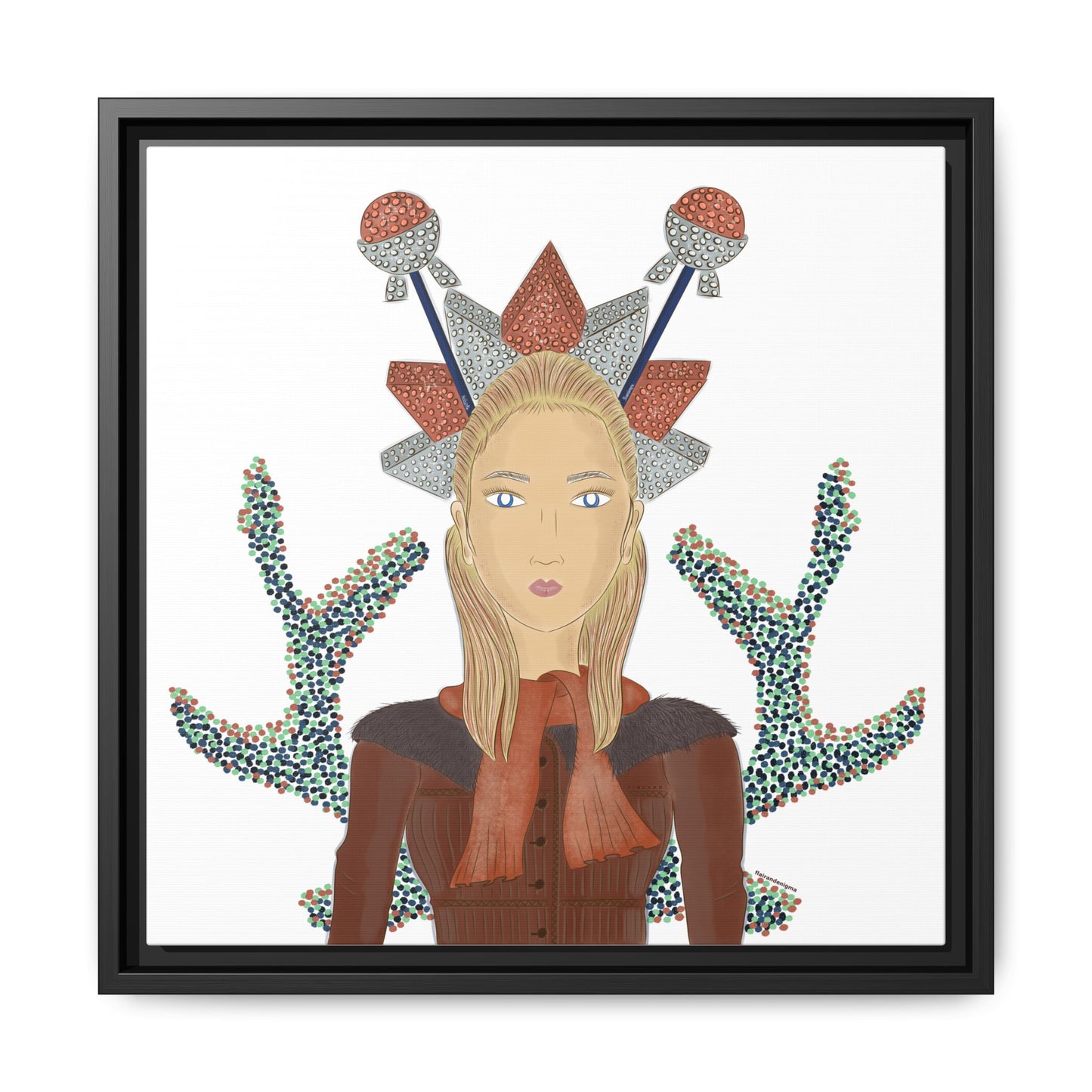 No.30 Girl with the Bling Sculpture Framed Canvas Art Print