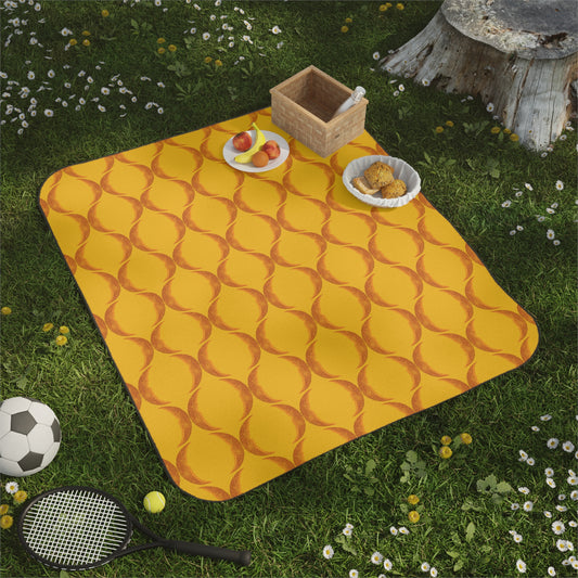 Orange Crescent Moon Picnic Blanket