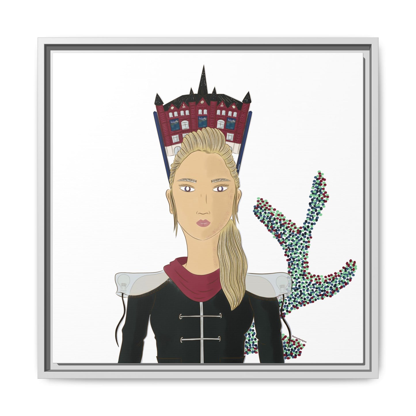 No.32 Girl with the Design Museum Framed Canvas Art Print