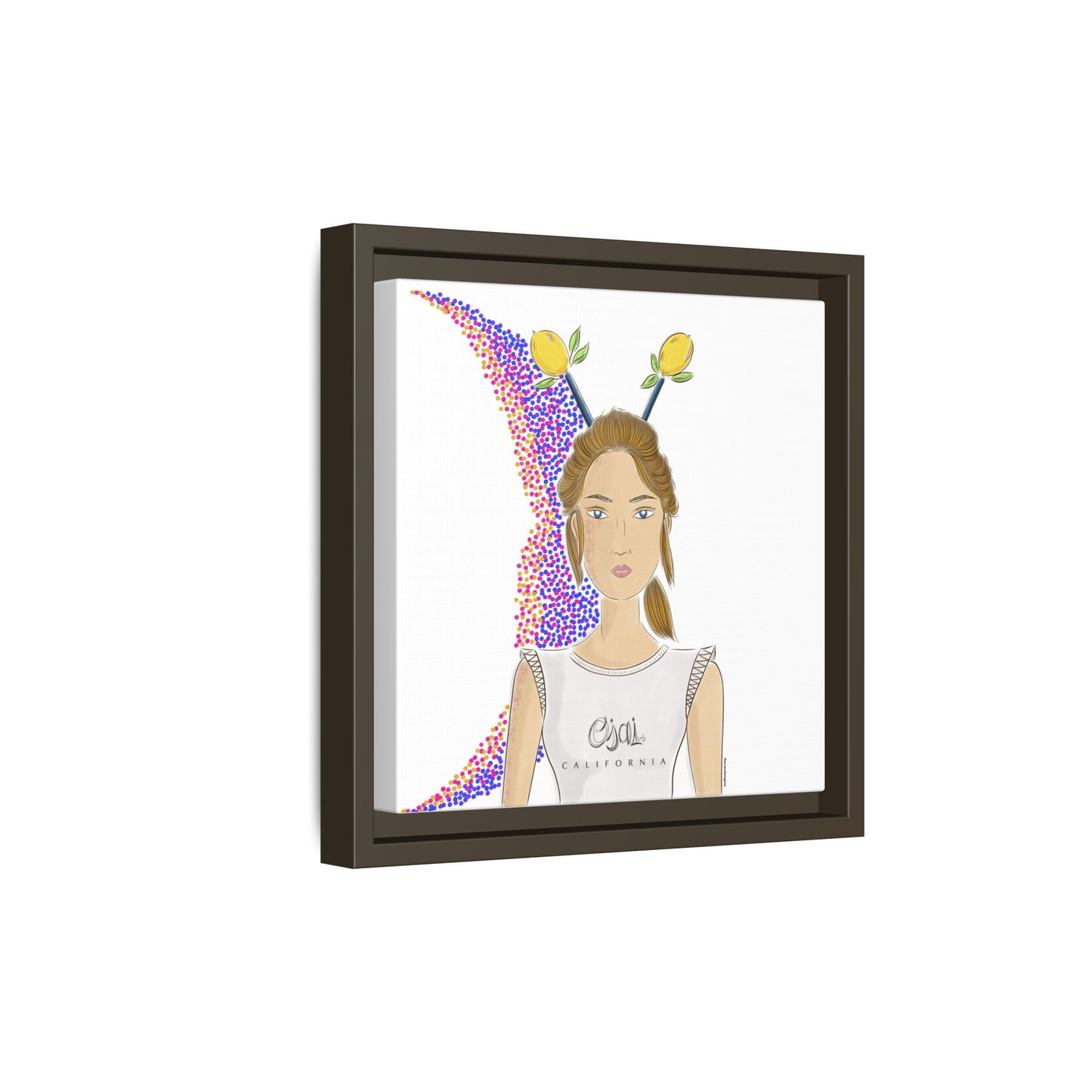 No.7 Girl with the Lemons Framed Canvas Art Print