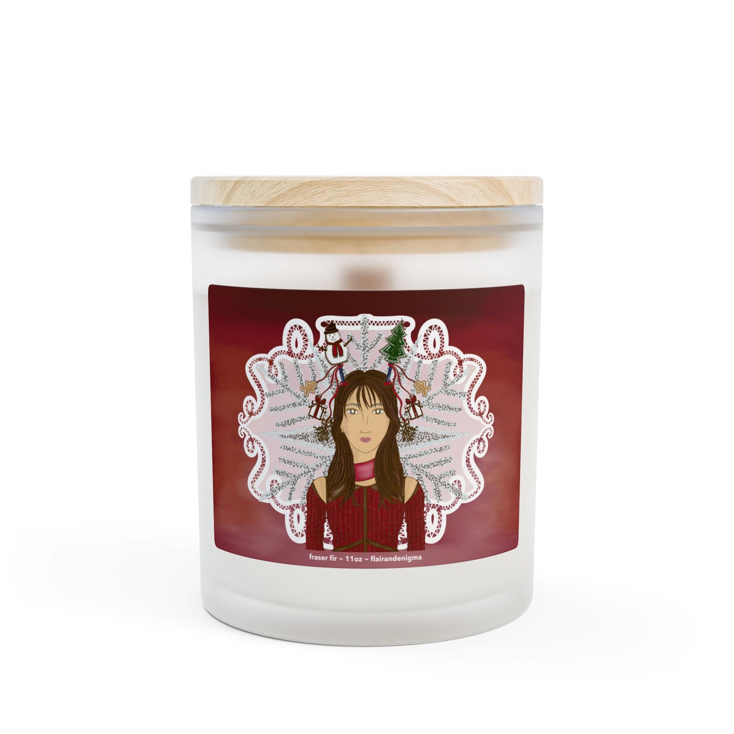 Christmas Cheer Frosted Glass Candle