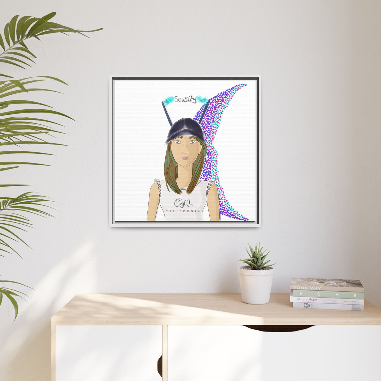 No.2 Girl with the Serenity Cap Framed Canvas Art Print