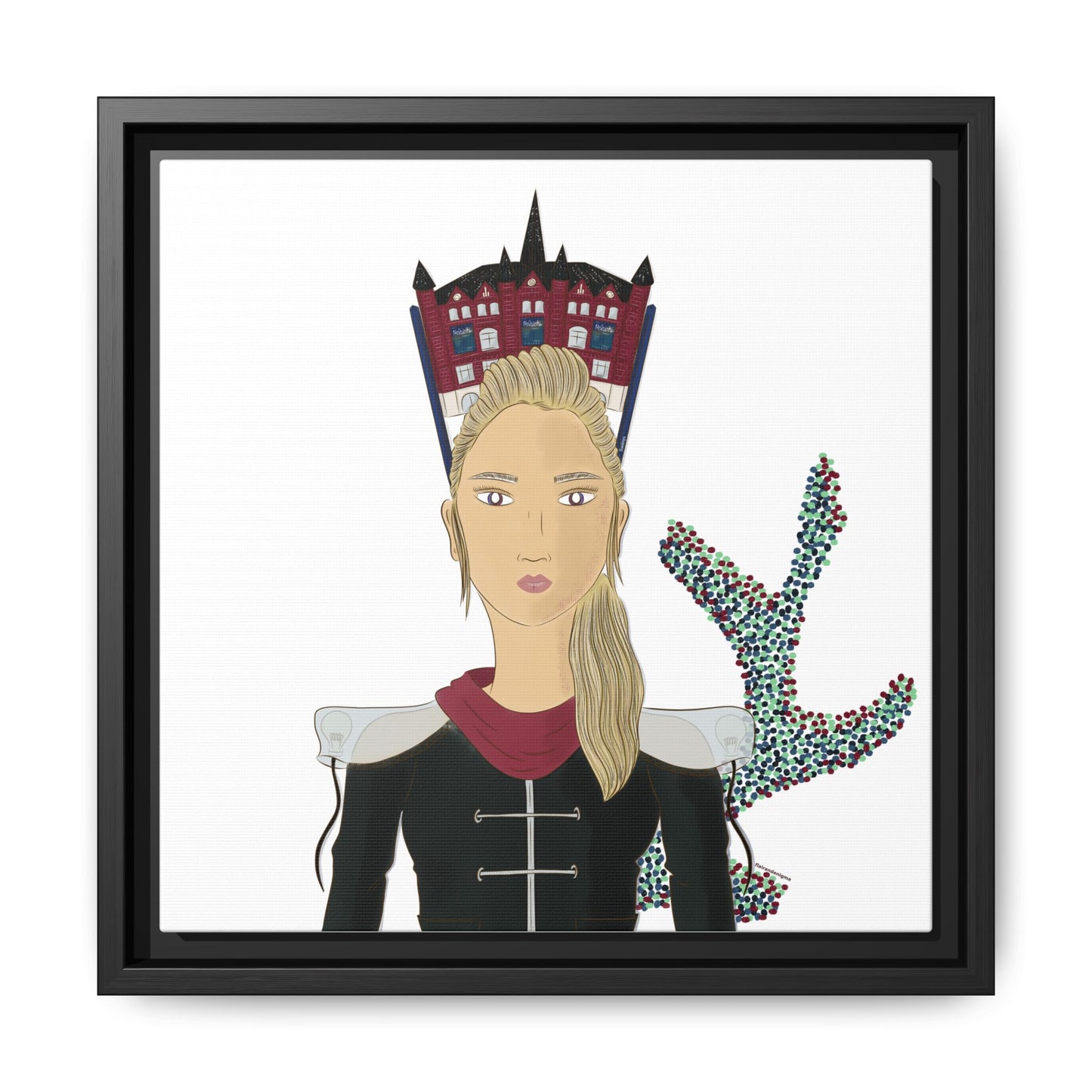 No.32 Girl with the Design Museum Framed Canvas Art Print