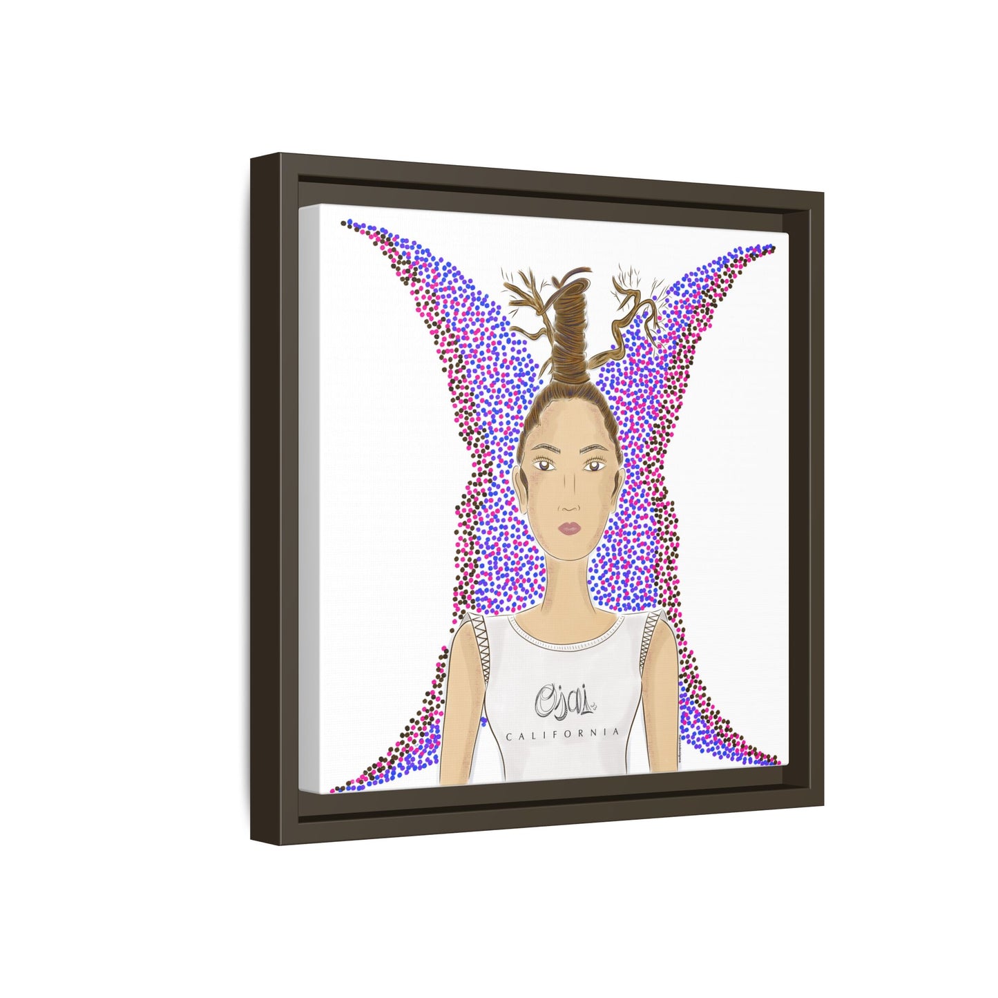 No.9 Girl with the Oak Tree Branches Framed Canvas Art Print