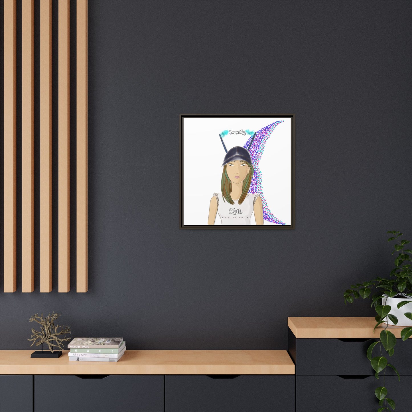 No.2 Girl with the Serenity Cap Framed Canvas Art Print