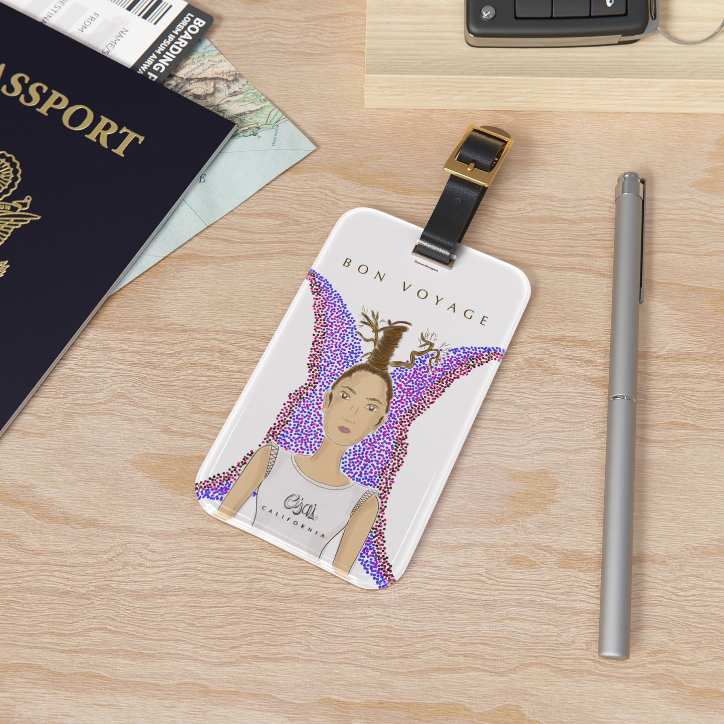 Oak Tree Branches Luggage Tag