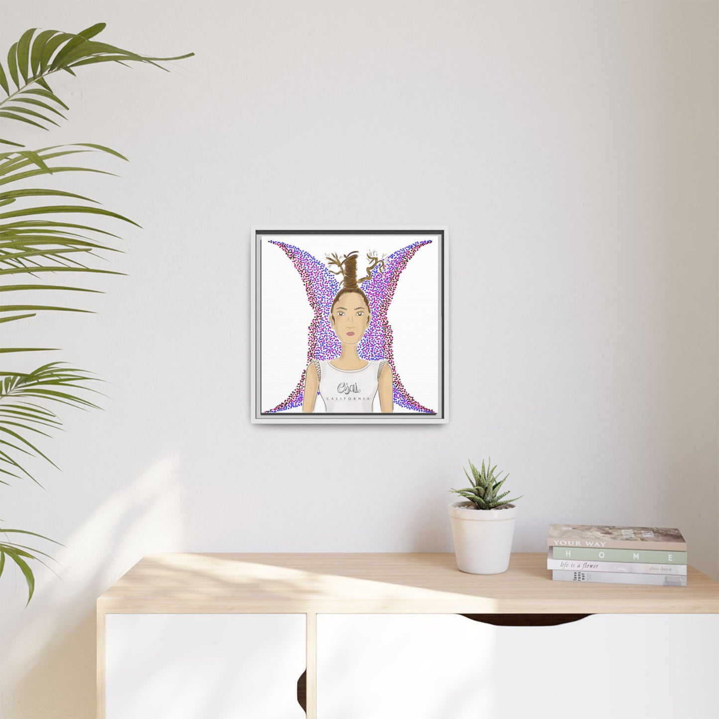 No.9 Girl with the Oak Tree Branches Framed Canvas Art Print