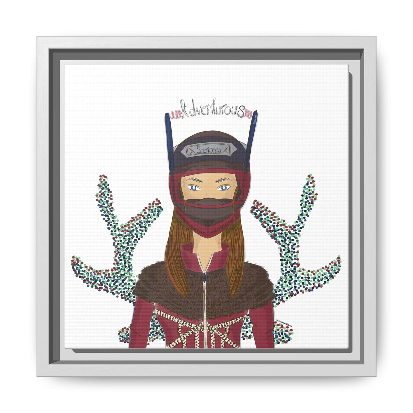 No.21 Girl with the Adventurous Helmet Framed Canvas Art Print