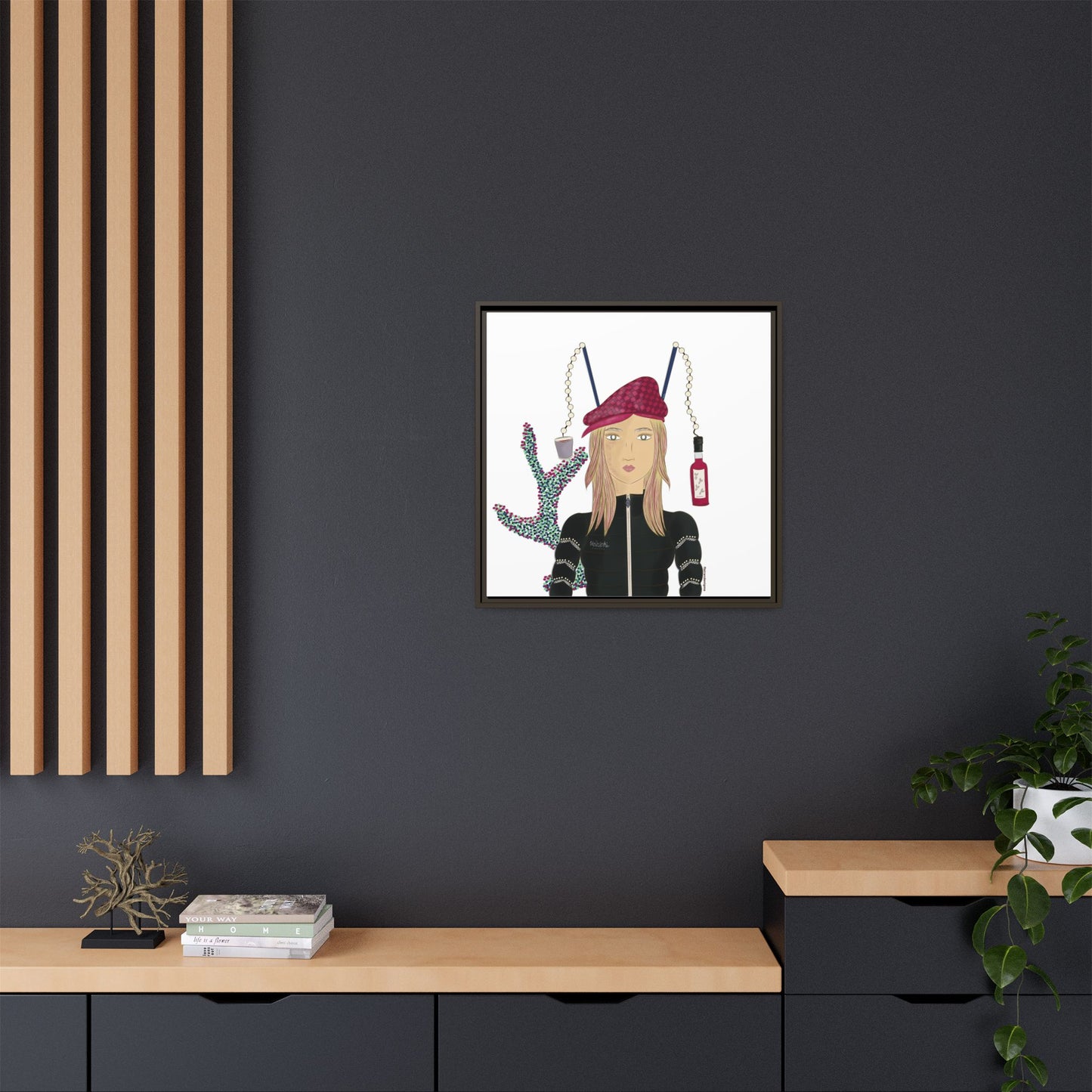 No.34 Girl with the Strawberry Mulled Wine Framed Canvas Art Print