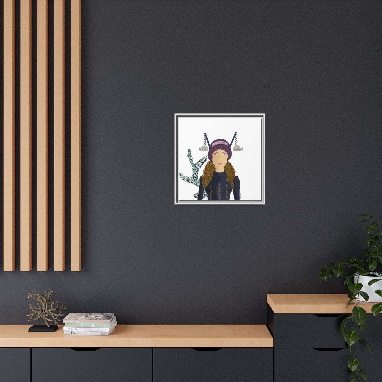 No.19 Girl with the Glass Igloos Framed Canvas Art Print