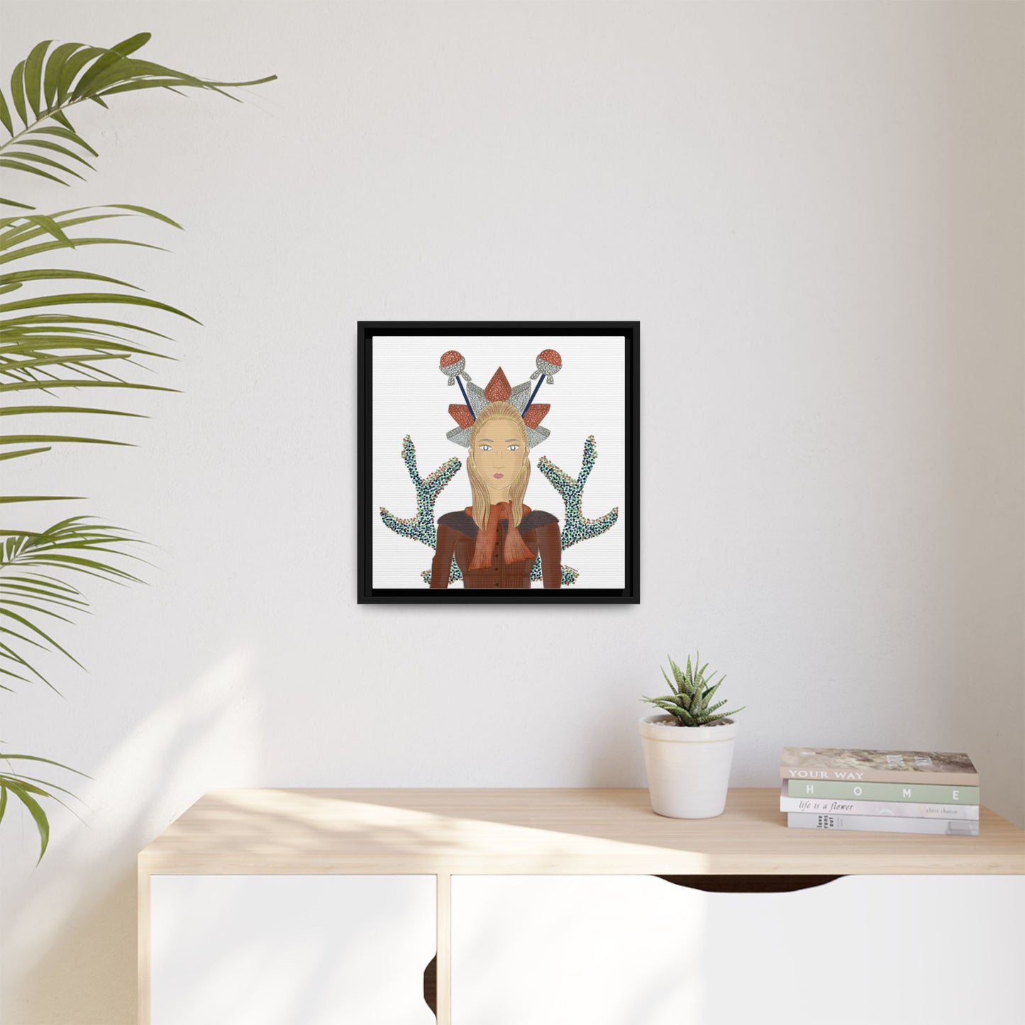 No.30 Girl with the Bling Sculpture Framed Canvas Art Print