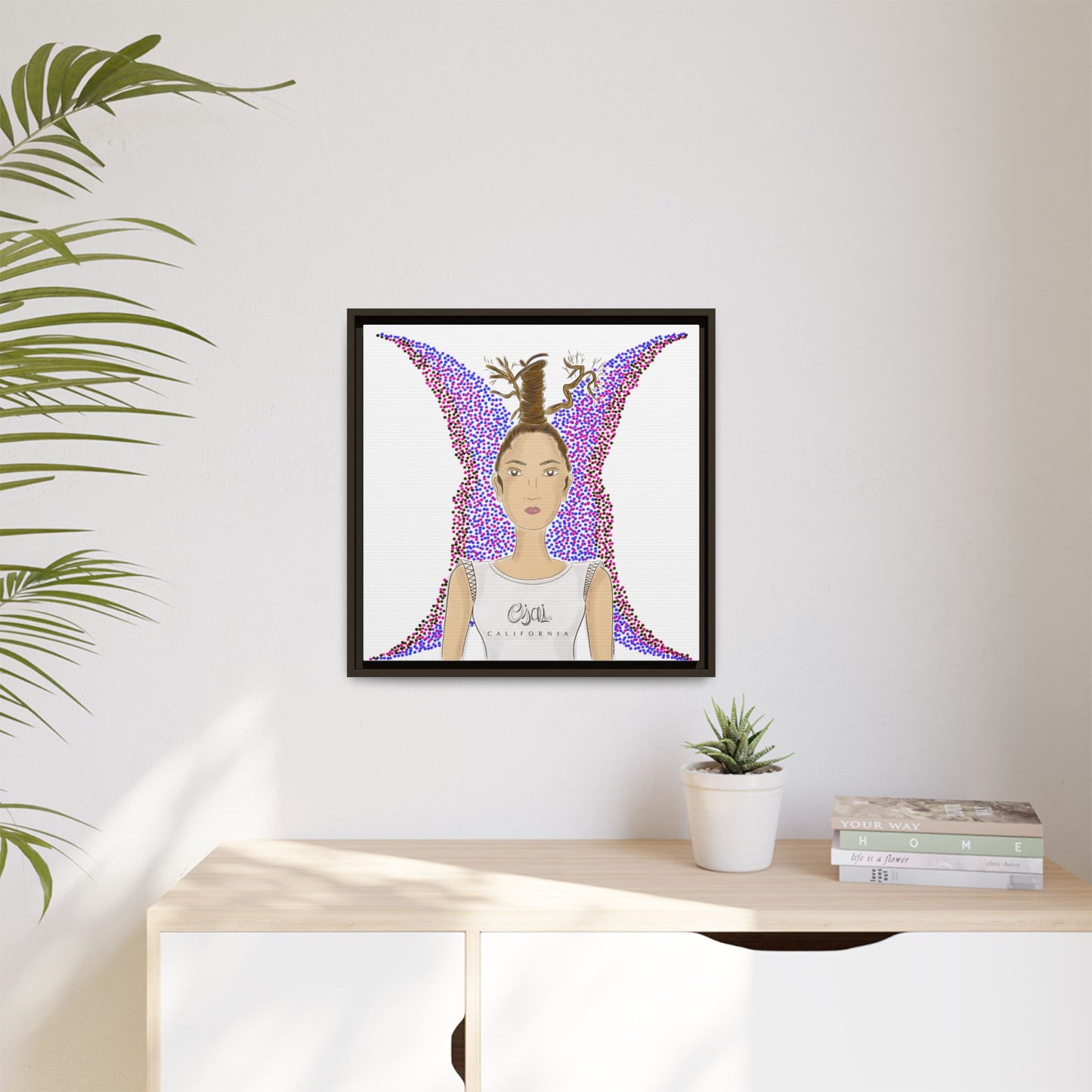 No.9 Girl with the Oak Tree Branches Framed Canvas Art Print