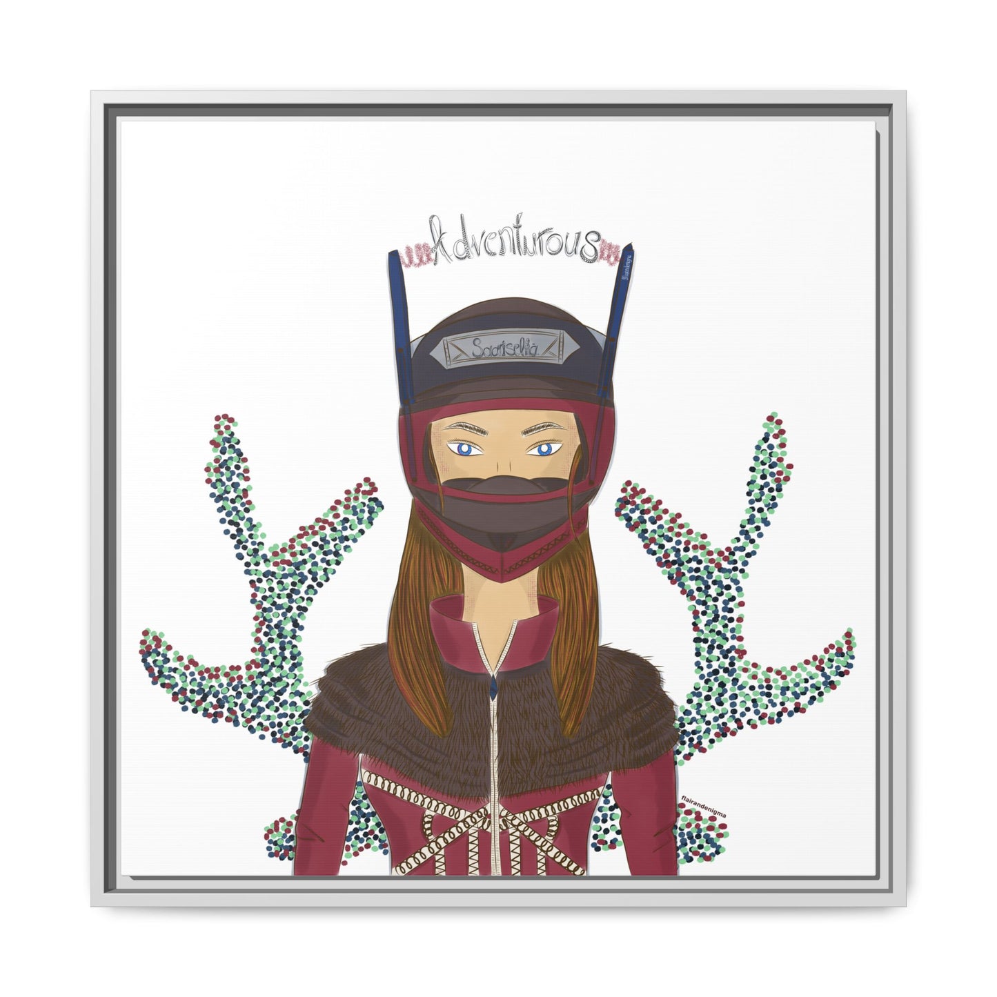 No.21 Girl with the Adventurous Helmet Framed Canvas Art Print