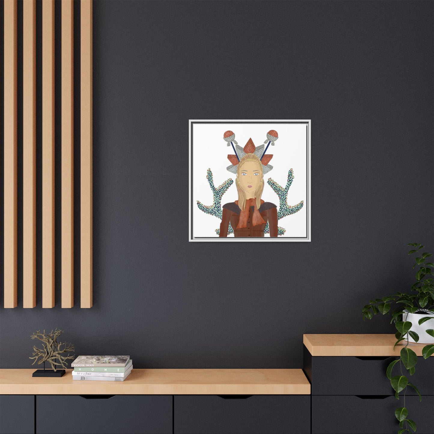 No.30 Girl with the Bling Sculpture Framed Canvas Art Print