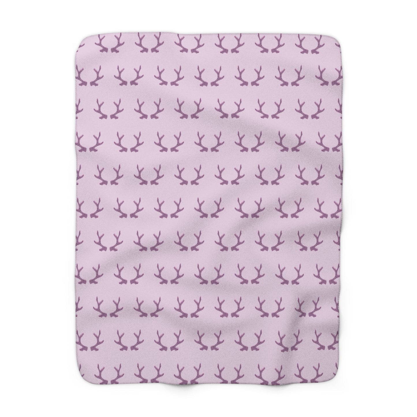 Purple Antlers Sherpa Blanket