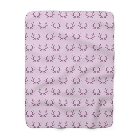 Purple Antlers Sherpa Blanket
