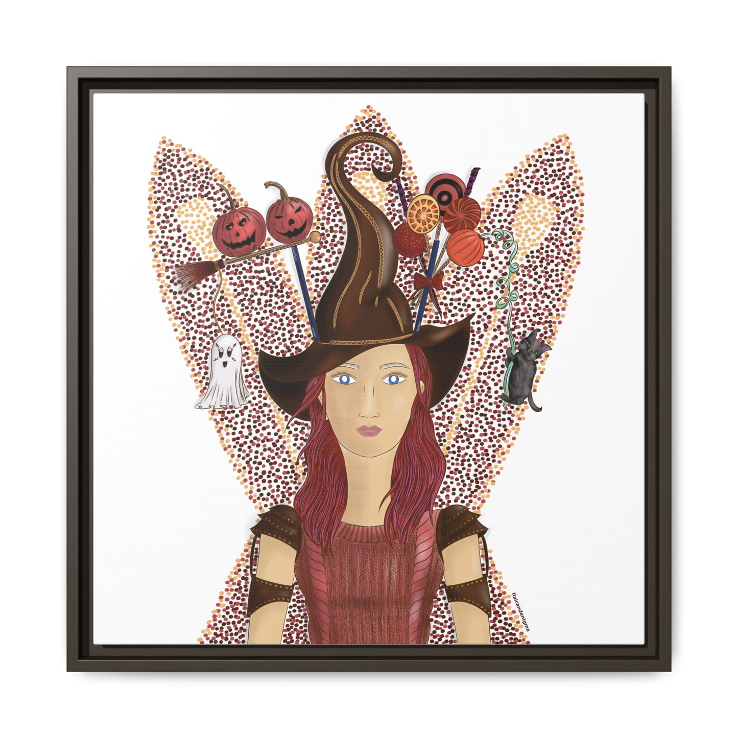 No.46 Girl with the Witch's Hat Framed Canvas Art Print