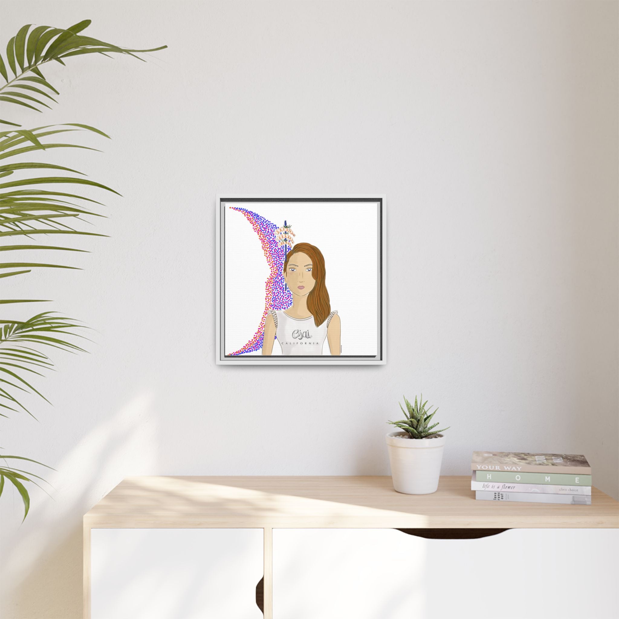 No.10 Girl with the Shrimps Framed Canvas Art Print