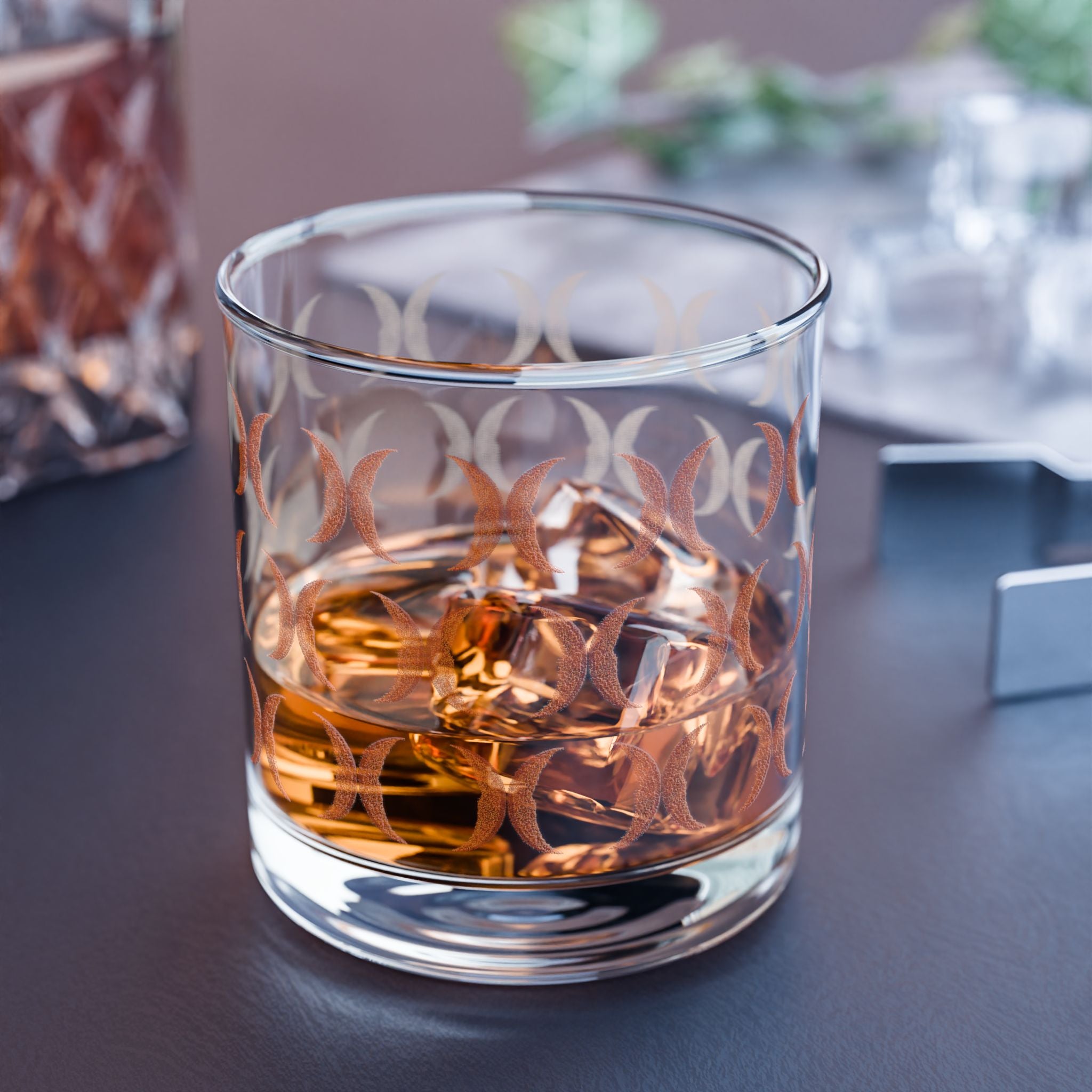 Orange Crescent Moon Drinking Glass