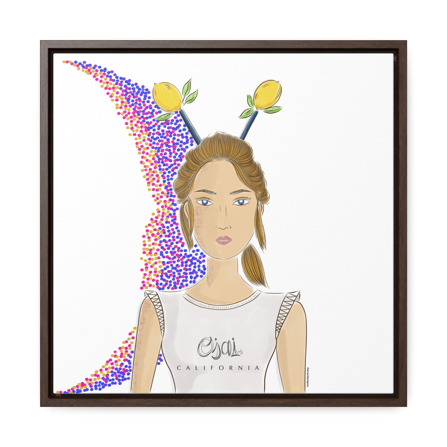 No.7 Girl with the Lemons Framed Canvas Art Print