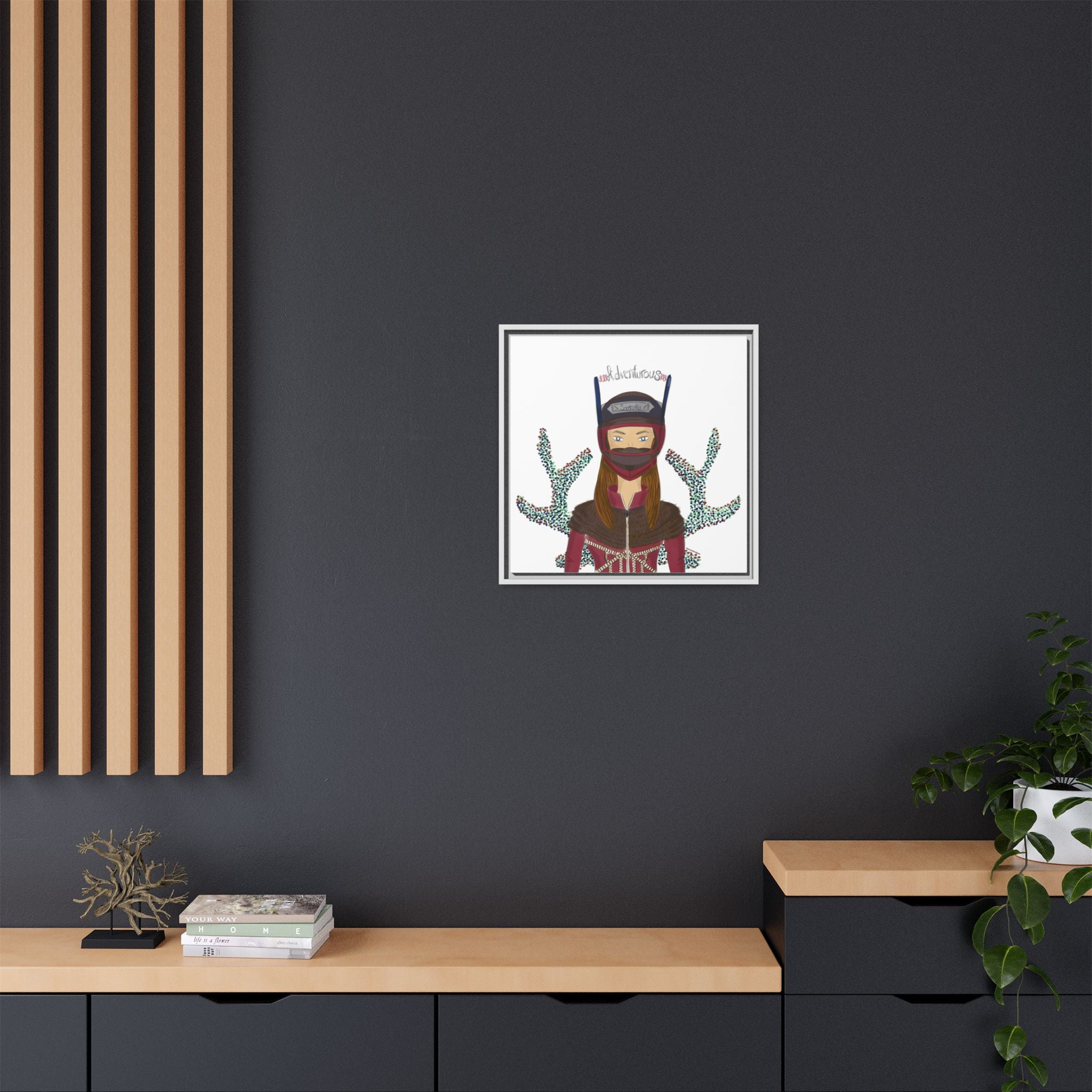No.21 Girl with the Adventurous Helmet Framed Canvas Art Print