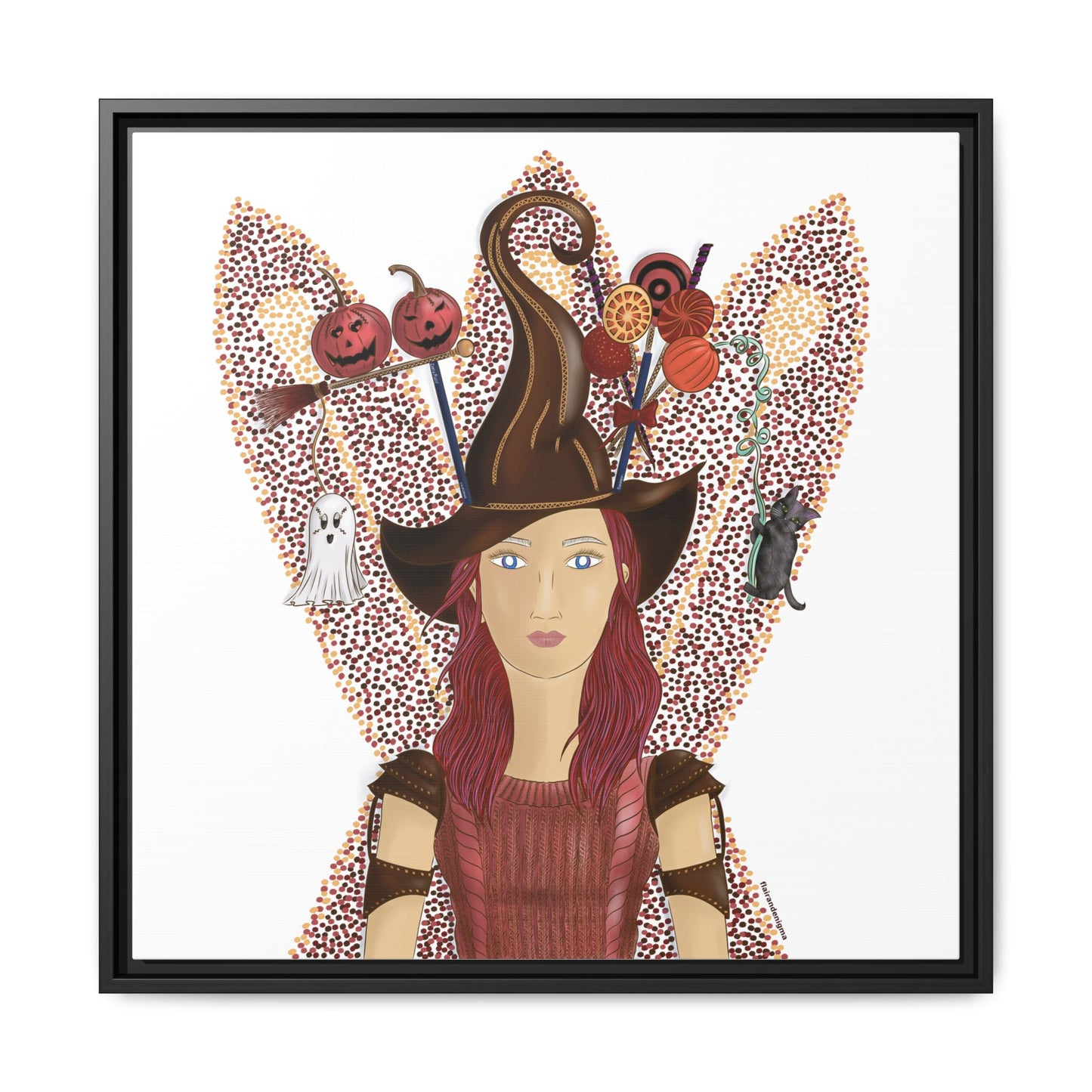 No.46 Girl with the Witch's Hat Framed Canvas Art Print
