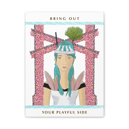 No.40 Girl with the Bunnies Canvas Art Print