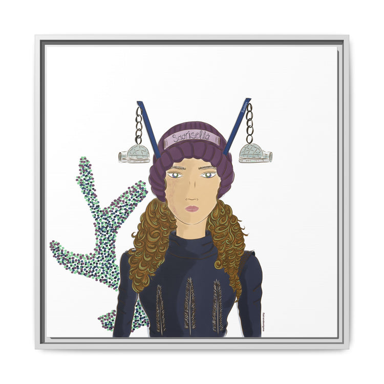 No.19 Girl with the Glass Igloos Framed Canvas Art Print