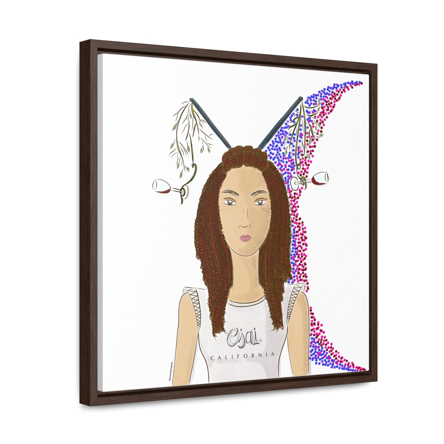 No.5 Girl with the Wine Glasses Framed Canvas Art Print