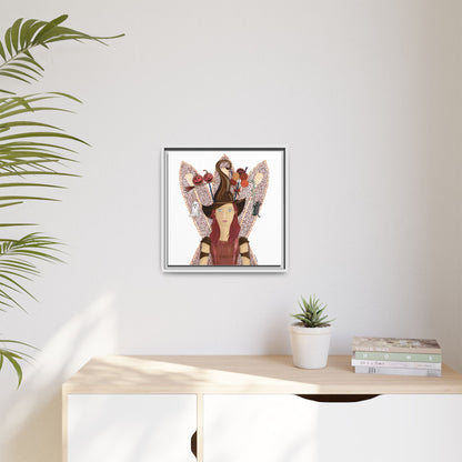 No.46 Girl with the Witch's Hat Framed Canvas Art Print